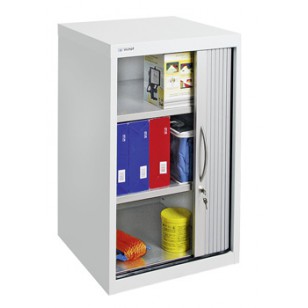 Armoire porte à rideau L500xP500xH900mm 2 tablettes