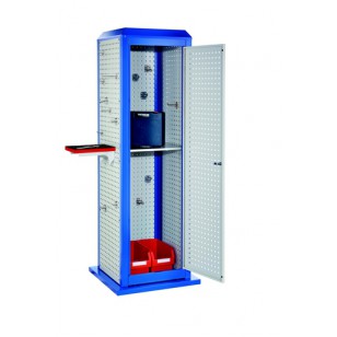 Tour perforée Tool Tower  fixe avec porte et 1 tablette - Modèle haut