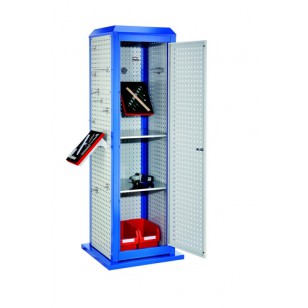 Tour perforée Tool Tower  fixe avec porte et 2 tablettes - Modèle haut