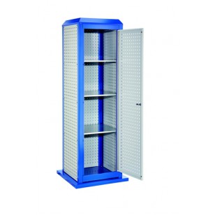 Tour perforée Tool Tower  fixe avec porte et 3 tablettes - Modèle haut